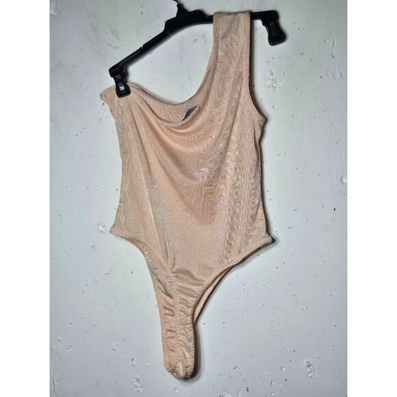 Pretty Little Thing Womens Pink One Shoulder Bodysuit Size 4 Stretch Club Party - Picture 2 of 8